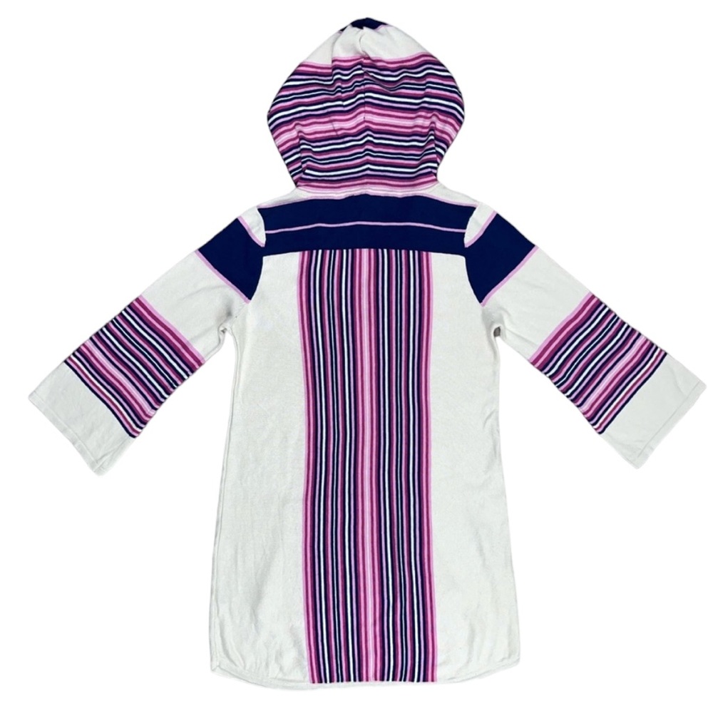 Matix Hooded Beach Coverup Large | Hooded Sweater Coverup L Cream Blue Pink - Picture 2 of 15